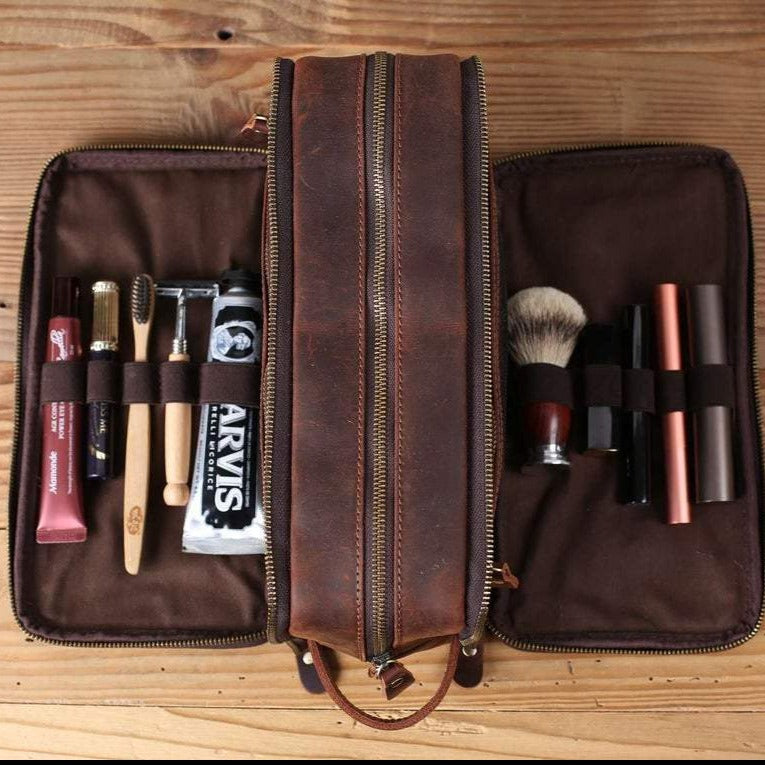 Leather Makeup Bag Bridesmaid Gift Makeup Organizer 