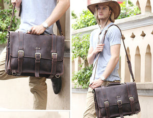 Handmade Top Grain Leather Backpack, Shoulder Bag, Crazy Horse Leather Travel Bag, Handbag CN5049 - echopurse