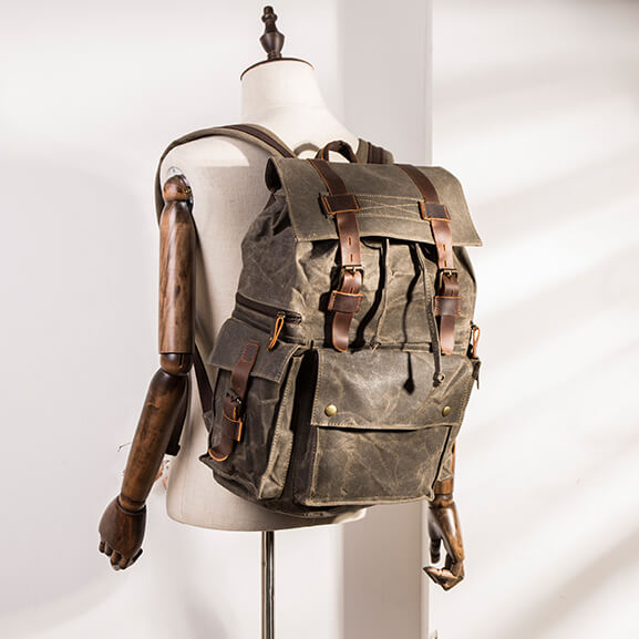 Laptop Backpack, Canvas Rucksacks, School Bag, Retro Diaper Bag, Backpack For 16" Laptop BM5358 - echopurse