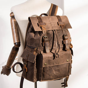 Coffee Laptop Backpack, Canvas Rucksacks, School Bag, Retro Diaper Bag, Backpack For 15.6" Laptop BM5358 - echopurse