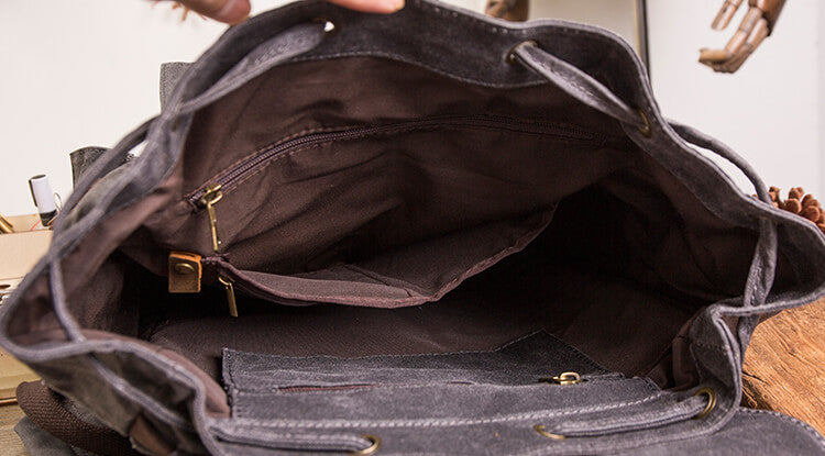 Coffee Laptop Backpack, Canvas Rucksacks, School Bag, Retro Diaper Bag, Backpack For 15.6" Laptop BM5358 - echopurse