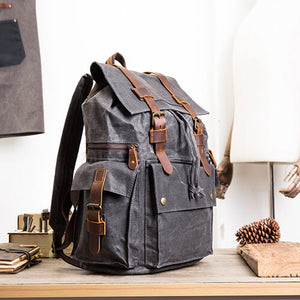 Coffee Laptop Backpack, Canvas Rucksacks, School Bag, Retro Diaper Bag, Backpack For 15.6" Laptop BM5358 - echopurse