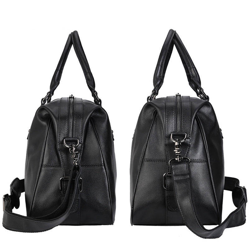 Large Leather Duffel Bag Carry-On Weekend Bag Men's Travel Bag Overnight Traveling Bag - echopurse