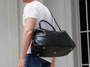 Large Leather Duffel Bag Carry-On Weekend Bag Men's Travel Bag Overnight Traveling Bag - echopurse