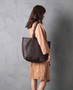 Large Tote Bag, Women's Handbag, Vintage Coffee Leather Bag, Shopping Purse 8932 - echopurse