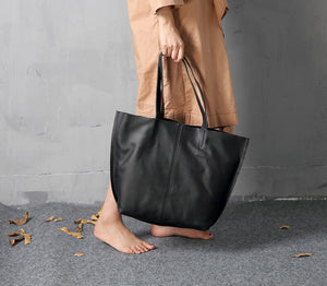 Large Tote Bag, Women's Handbag, Vintage Coffee Leather Bag, Shopping Purse 8932 - echopurse