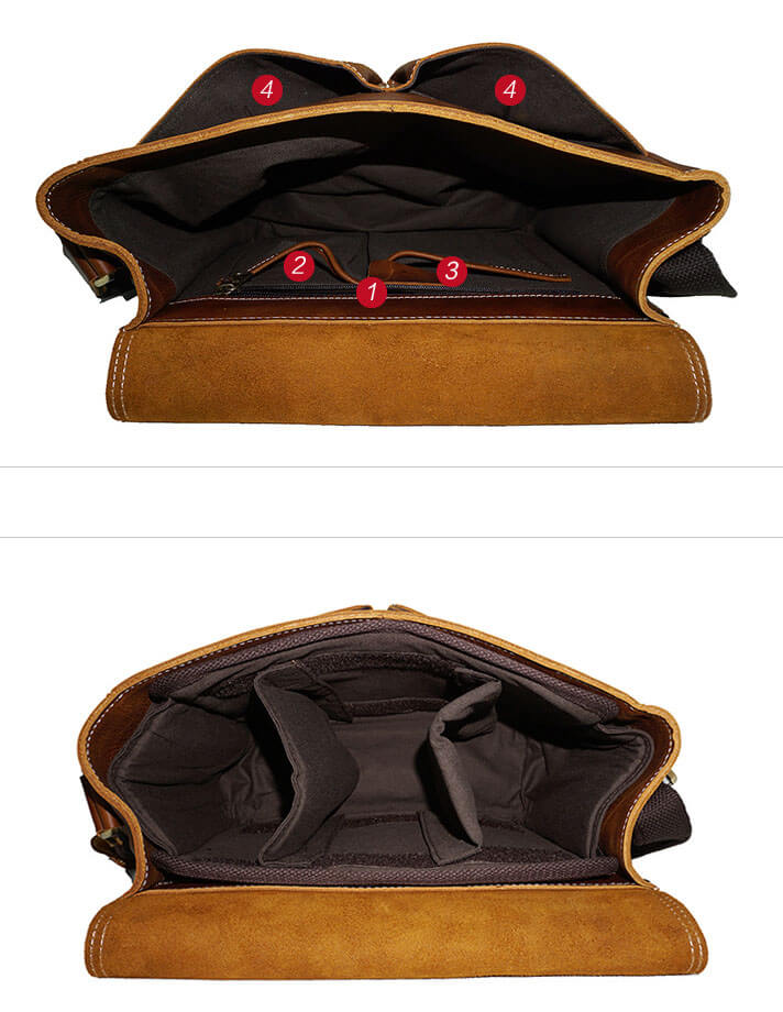 Leather Camera Bag, Crossbody Briefcase Bag For Men, Best