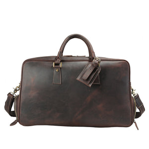 Leather Duffel Bag Vintage Carry-On Weekender Duffle Bag Travel Bag Overnight Traveling Bag - echopurse