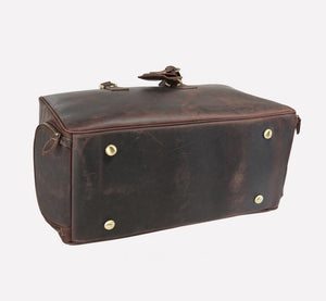 Leather Duffel Bag Vintage Carry-On Weekender Duffle Bag Travel Bag Overnight Traveling Bag - echopurse