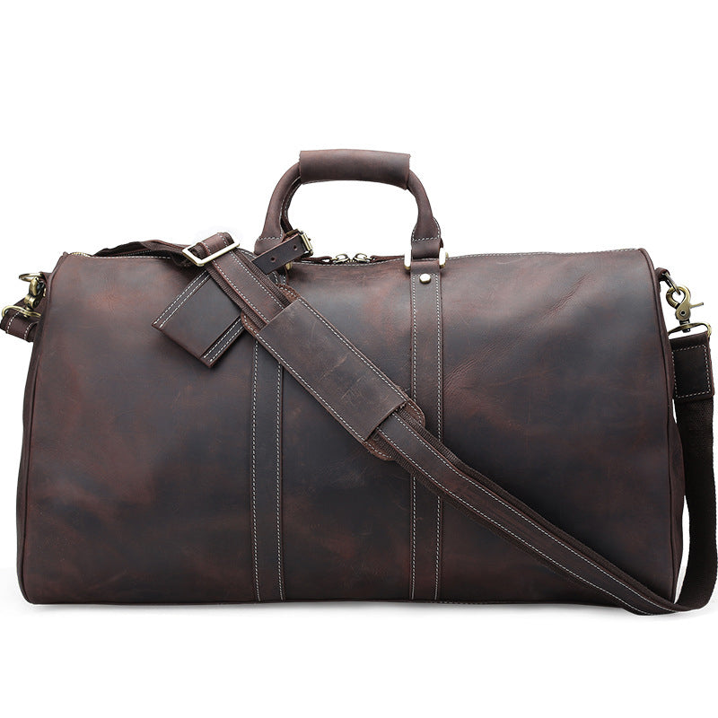 Leather Duffle Bag Weekender Bag Travel Bag Men Overnight Bag Large Capacity Tote Duffel Bag - echopurse