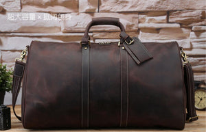 Leather Duffle Bag Weekender Bag Travel Bag Men Overnight Bag Large Capacity Tote Duffel Bag - echopurse