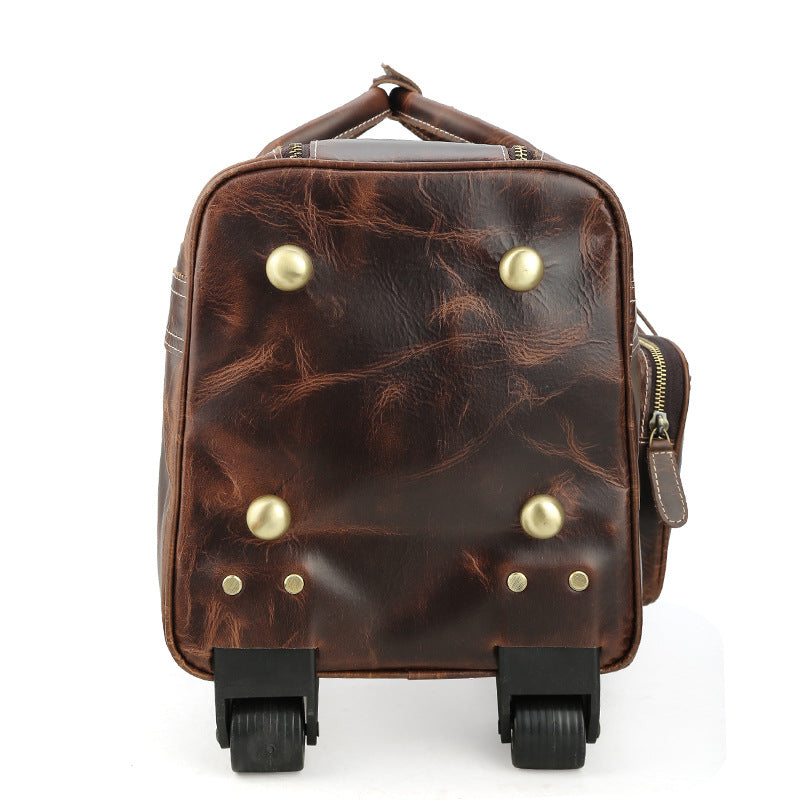 Leather Luggage Bag Duffel Bag Retro Travel Bag Large Capacity Weekend Bag Tote Duffle Bag Travel Gifts - echopurse