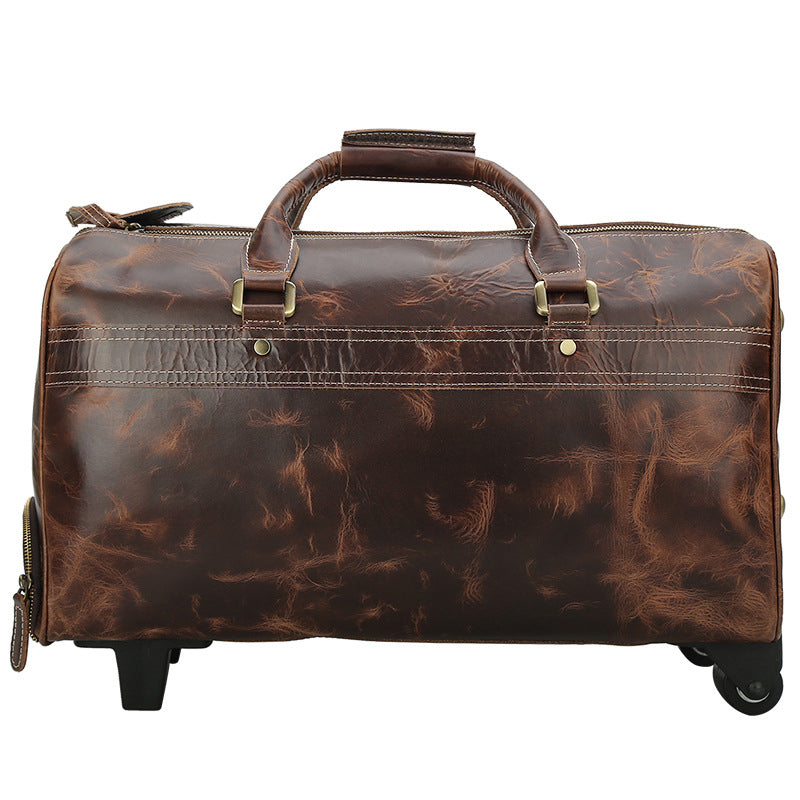 Leather Luggage Bag Duffel Bag Retro Travel Bag Large Capacity Weekend Bag Tote Duffle Bag Travel Gifts - echopurse