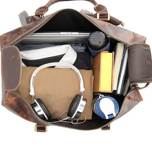 Leather Luggage Bag Duffel Bag Retro Travel Bag Large Capacity Weekend Bag Tote Duffle Bag Travel Gifts - echopurse