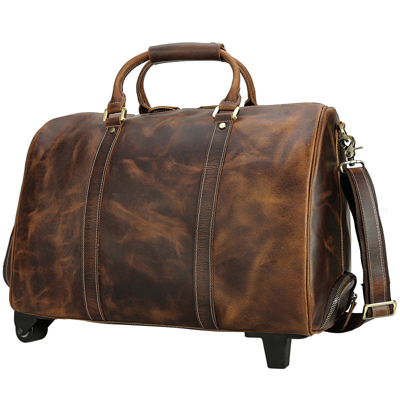 Leather Luggage Bag Travel Bag Duffel Bag Vintage Weekender Bag Men Duffle Bag Christmas Gifts - echopurse