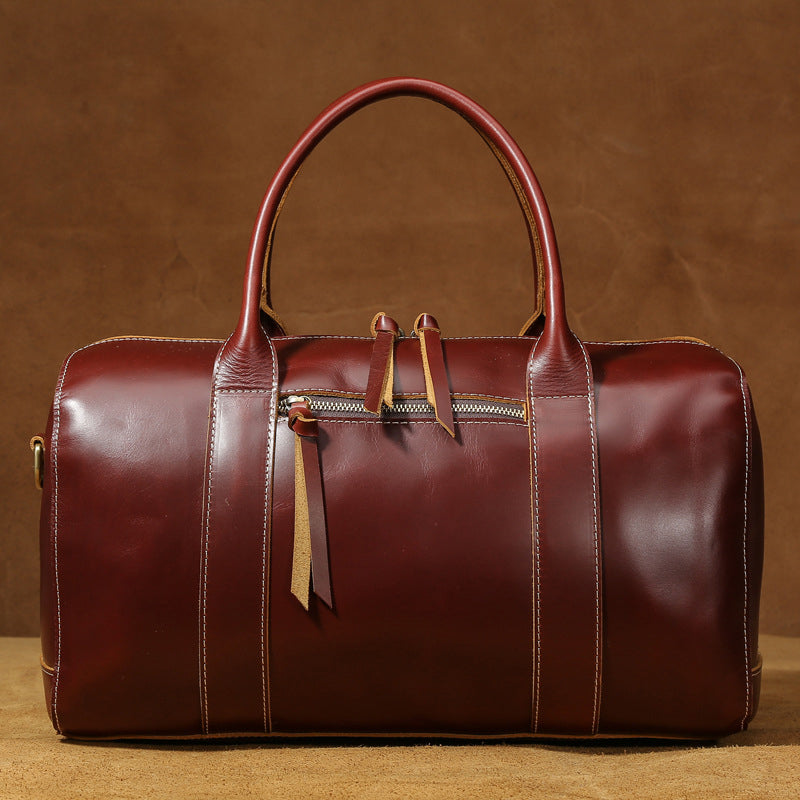 Leather Tote Travel Bag Men Weekender Bag Overnight Bag Shoulder Duffel Bag Leather Luggage Bag - echopurse