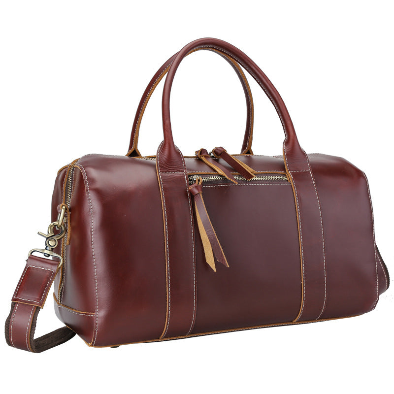 Leather Tote Travel Bag Men Weekender Bag Overnight Bag Shoulder Duffel Bag Leather Luggage Bag - echopurse
