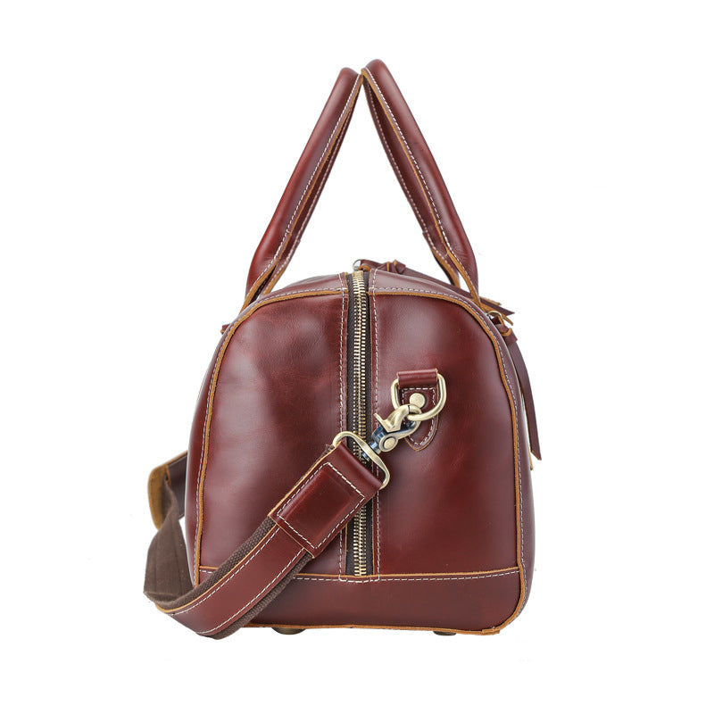 Leather Tote Travel Bag Men Weekender Bag Overnight Bag Shoulder Duffel Bag Leather Luggage Bag - echopurse