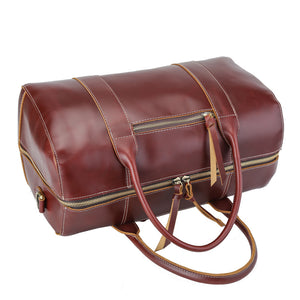 Leather Tote Travel Bag Men Weekender Bag Overnight Bag Shoulder Duffel Bag Leather Luggage Bag - echopurse