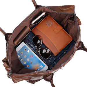 Men Travel Bag Leather Duffel Bag Tote Weekender Bag Vintage Overnight Bag Christmas Gifts - echopurse