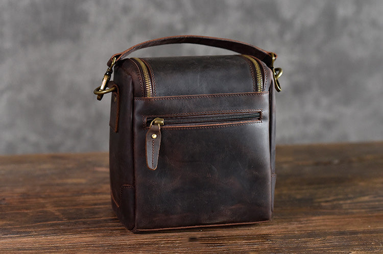 Leather deals photo bag
