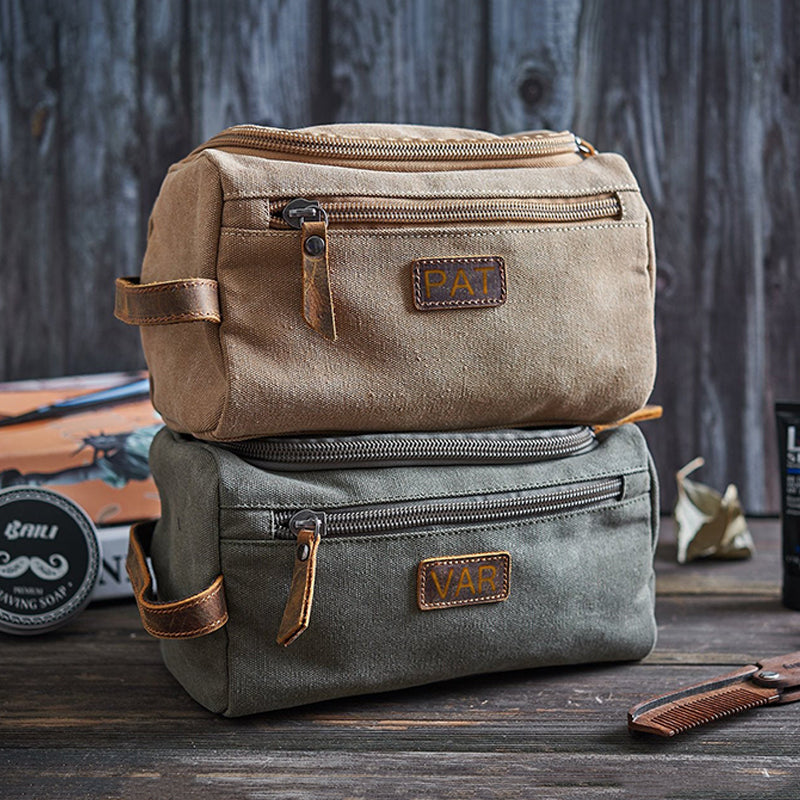 canvas travel toiletry bag Personalized Toiletry Bag Canvas Cosmetic Bag Monogrammed Dopp Kit Travel Size Toiletry Bag Mens Toiletry Bags