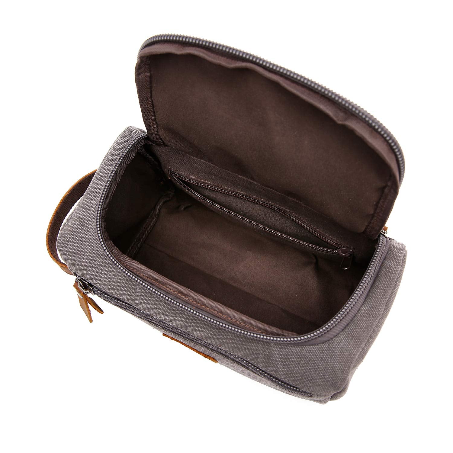 Zipper Brown Mens Travelling Hand Pouch Bag, For Personal