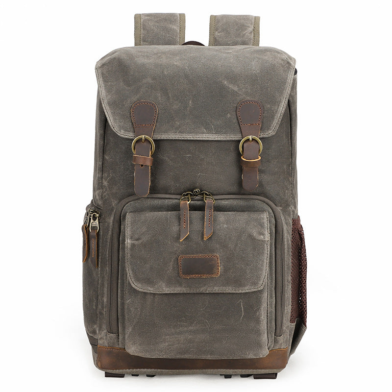 Retro Canvas DSLR Camera Backpack Waterproof Canvas Travel Backpack Unsiex Laptop Backpack QSM2279 - echopurse