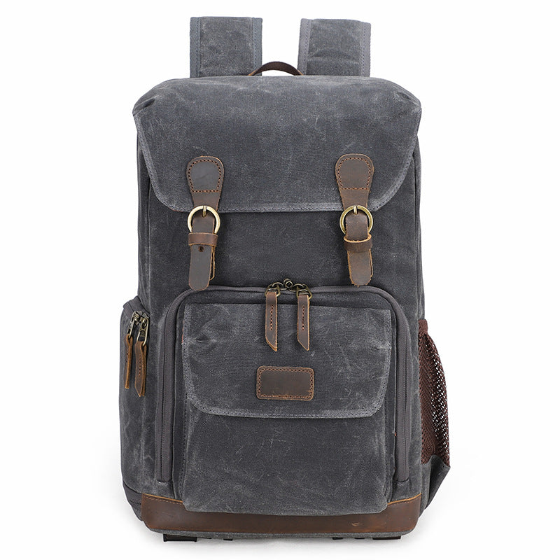 Retro Canvas DSLR Camera Backpack Waterproof Canvas Travel Backpack Unsiex Laptop Backpack QSM2279 - echopurse