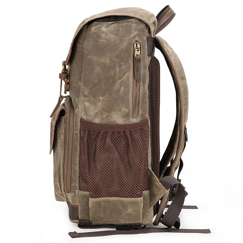 Retro Canvas DSLR Camera Backpack Waterproof Canvas Travel Backpack Unsiex Laptop Backpack QSM2279 - echopurse