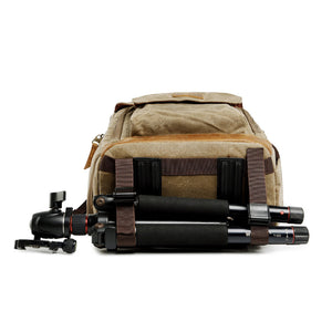 Retro DSLR Camera Backpack Waxed Canvas Camera Backpack Waterproof Laptop Backpack - echopurse