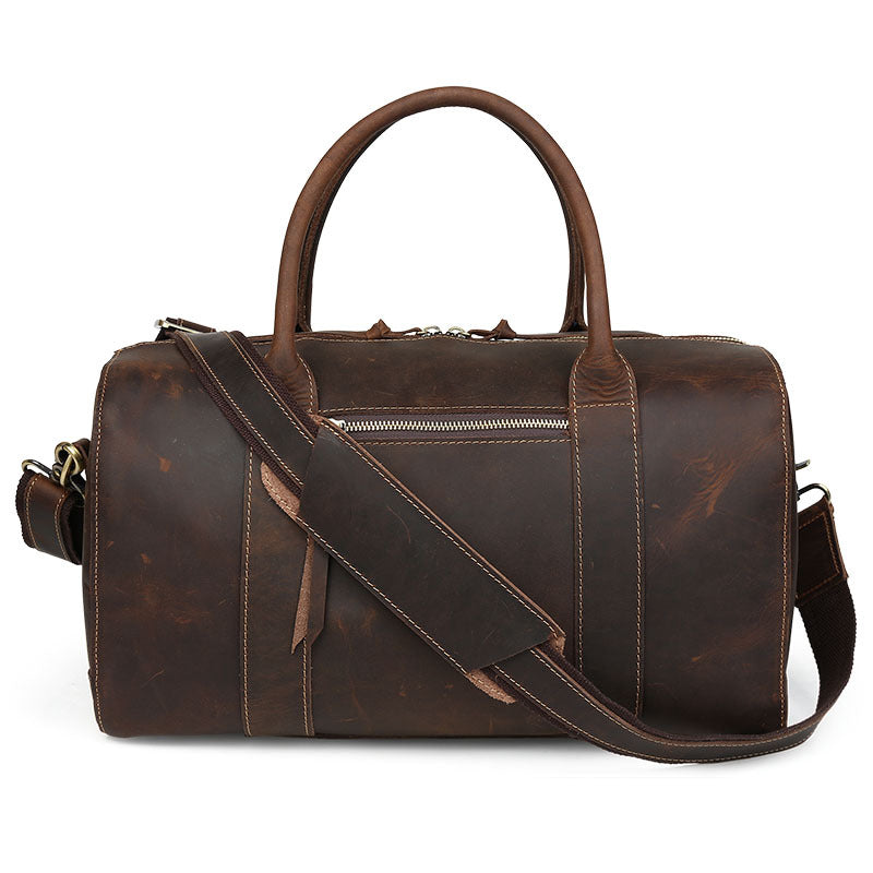 Retro Men Travel Bag Leather Diffle Bag Weekender Bag Shoulder Duffel Bag Gifts For Men - echopurse