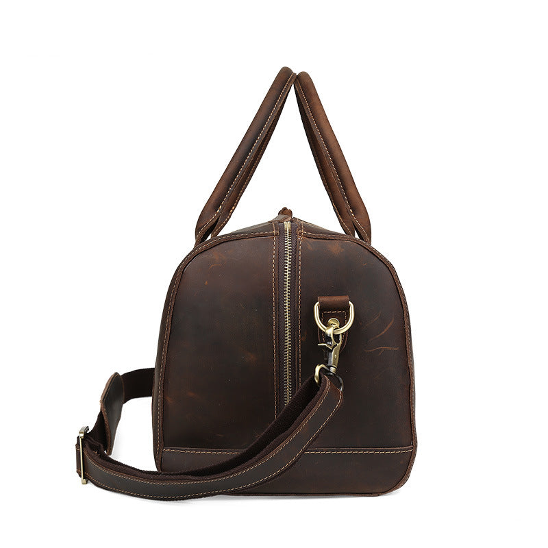 Retro Men Travel Bag Leather Diffle Bag Weekender Bag Shoulder Duffel Bag Gifts For Men - echopurse