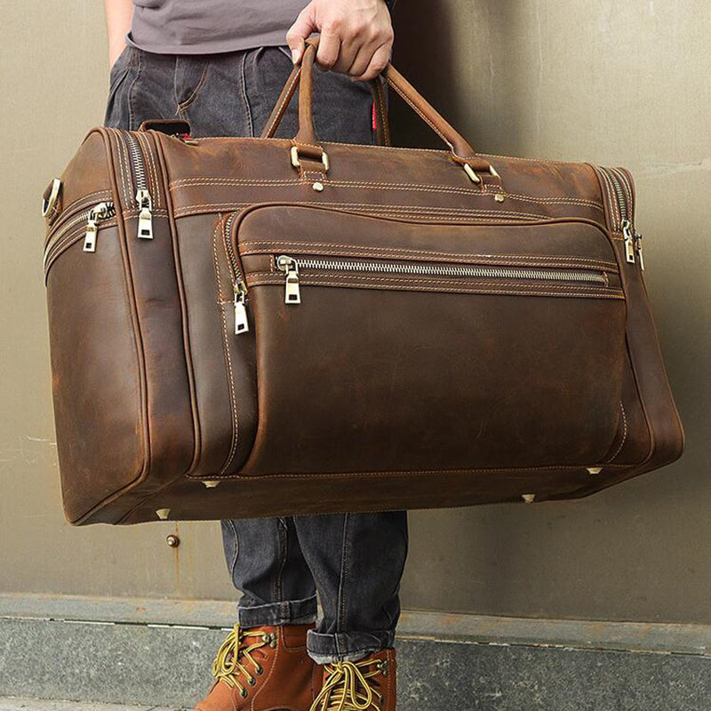 Travel Bag Weekender Bag Duffel Bag Men Overnight Bag Leather Luggage Bag Christmas Gifts - echopurse