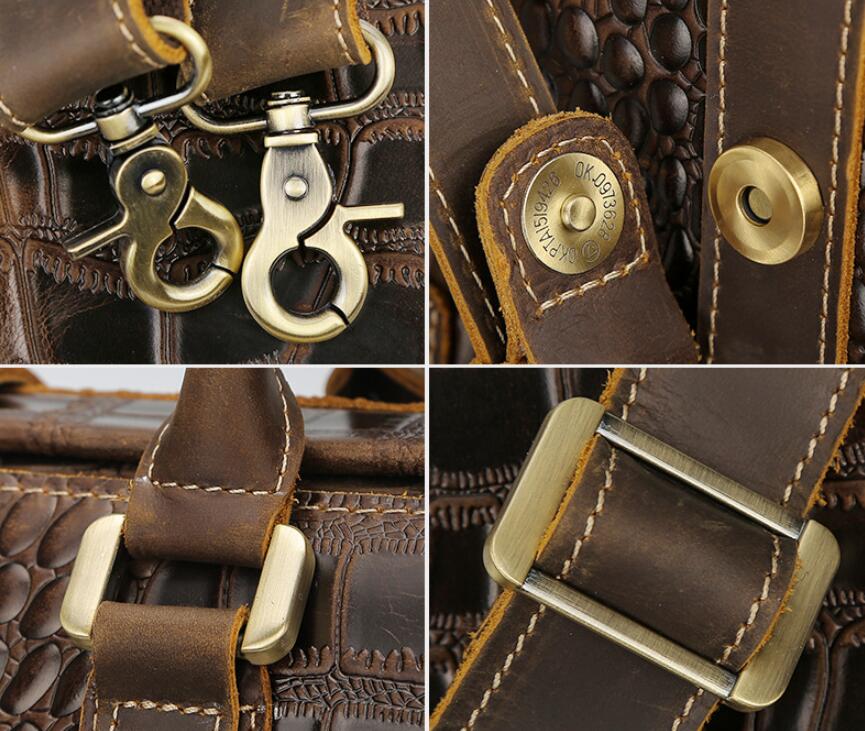 Travel Gifts Crazy Horse Leather Travel Bag Vintage Men Tote Duffle Bags Large Shoulder Duffel Bags - echopurse