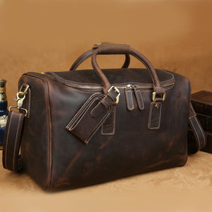 Travel Gifts Leather Duffle Bag Vintage Weekender Bag Men Overnight Bag Leather Travel Luggage Bag - echopurse