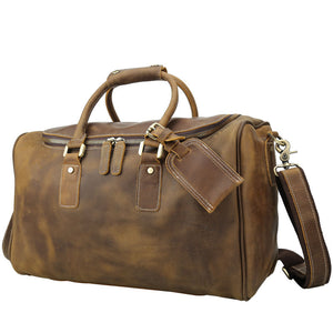 Travel Gifts Leather Duffle Bag Vintage Weekender Bag Men Overnight Bag Leather Travel Luggage Bag - echopurse