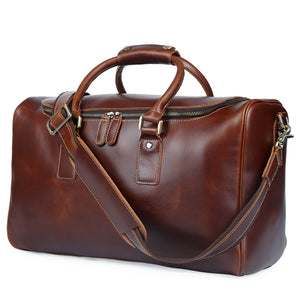 Travel Gifts Leather Duffle Bag Vintage Weekender Bag Men Overnight Bag Leather Travel Luggage Bag - echopurse