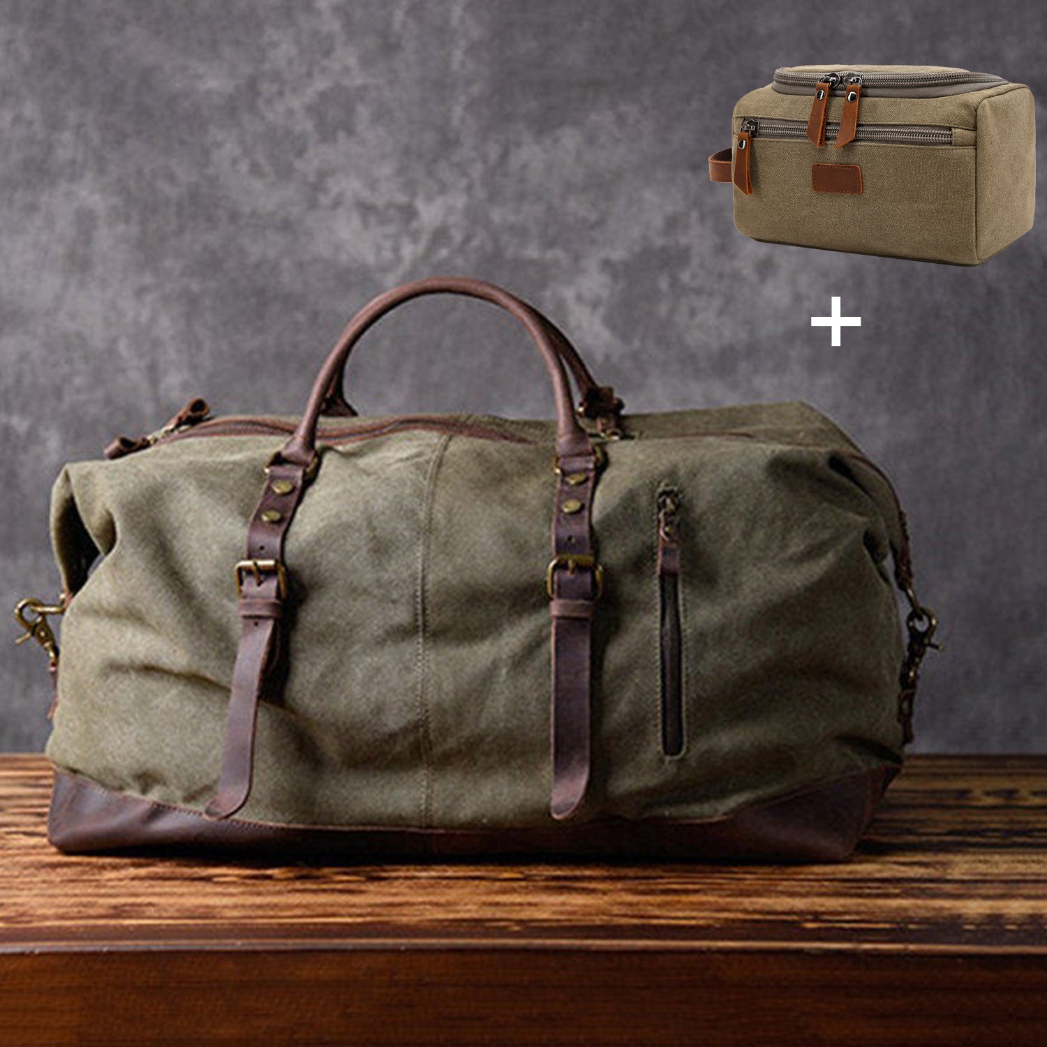 canvas and leather weekender backpack Travel Gifts Set Canvas Travel Bags Leather Canvas Duffel Bag Weekender Bag Overnight Bag Toiletry Bag Dopp kit Black / Black / No Thanks
