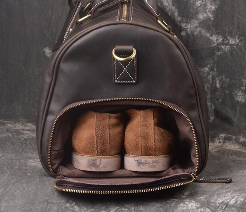 backpack duffel travel set Travel Gifts Set Leather Travel Bag And Leather Toiletry Bag Weekender Bag Duffel Bag And Personalized Dopp Kit Dark Brown+Coffee / No Thanks
