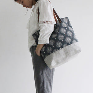 Vintage Leather Canvas Bag, Womens Tote Bags, Shoulder Bags For Women, Shopper Bag - echopurse