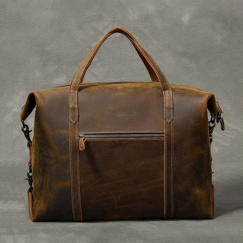 Travel Gifts Crazy Horse Leather Travel Bag Vintage Men Tote