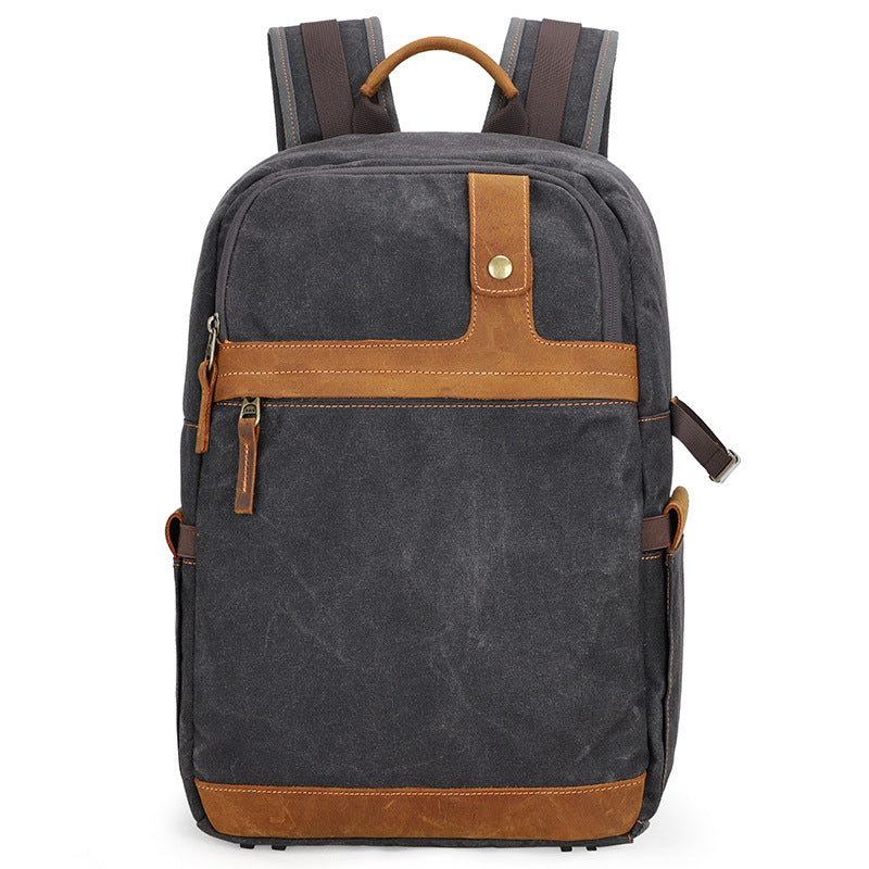 Waterproof Canvas Camera Backpack Waxed Canvas DSLR Camera Backpack Travel Backpack QSMD1383 - echopurse