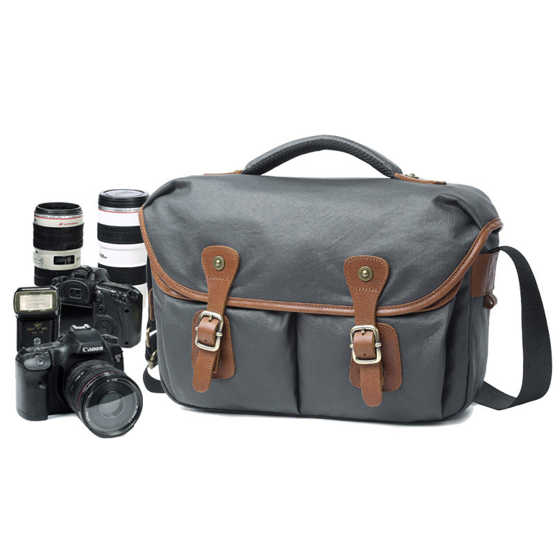 Waterproof Canvas Camera Bag Canvas DSLR Camera Shoulder Bag