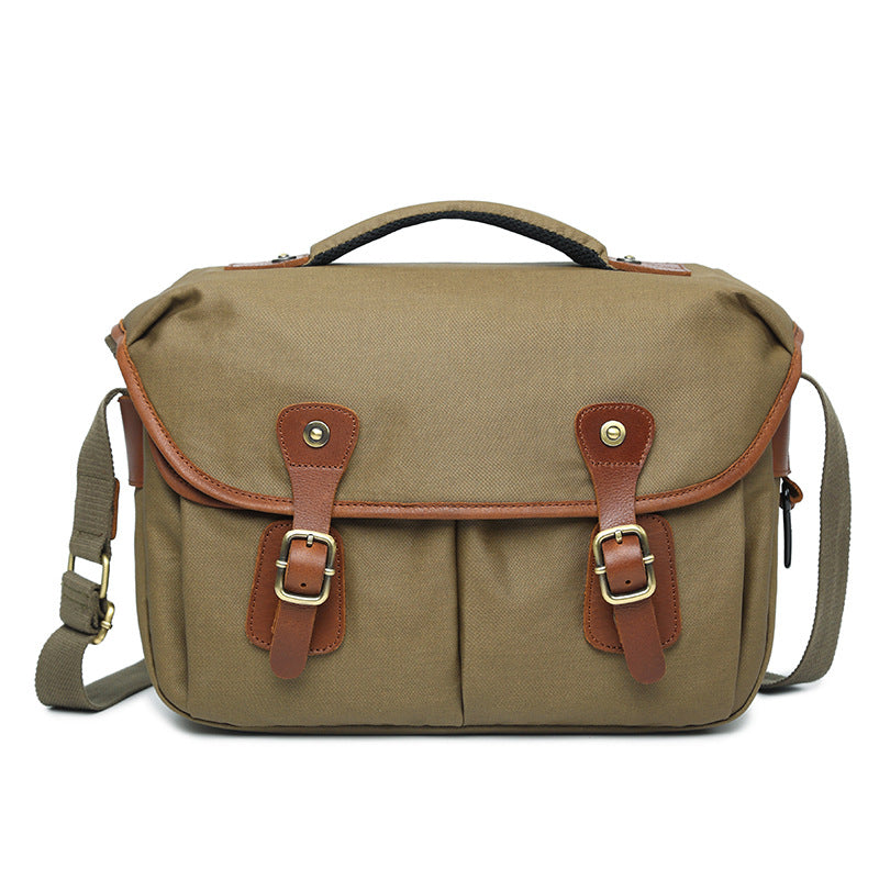 Waterproof Canvas Camera Bag Canvas DSLR Camera Shoulder Bag Vintage Messenger Bag - echopurse
