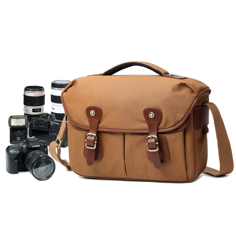 Waterproof Canvas Camera Bag Canvas DSLR Camera Shoulder Bag Vintage Messenger Bag EchoPurse