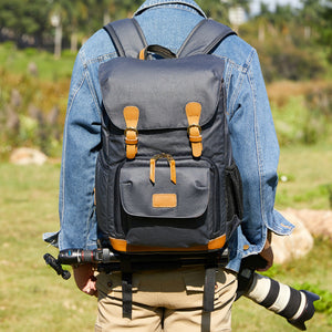 Waterproof Canvas DSLR Camera Backpack Canvas Camera Backpack Men Travel Backpack - echopurse