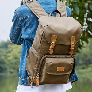 Waterproof Canvas DSLR Camera Backpack Canvas Camera Backpack Men Travel Backpack - echopurse