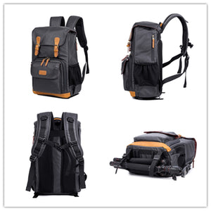 Waterproof Canvas DSLR Camera Backpack Canvas Camera Backpack Men Travel Backpack - echopurse