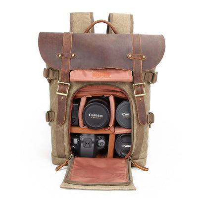 Waxed Canvas Backpack, Minimalist Bag